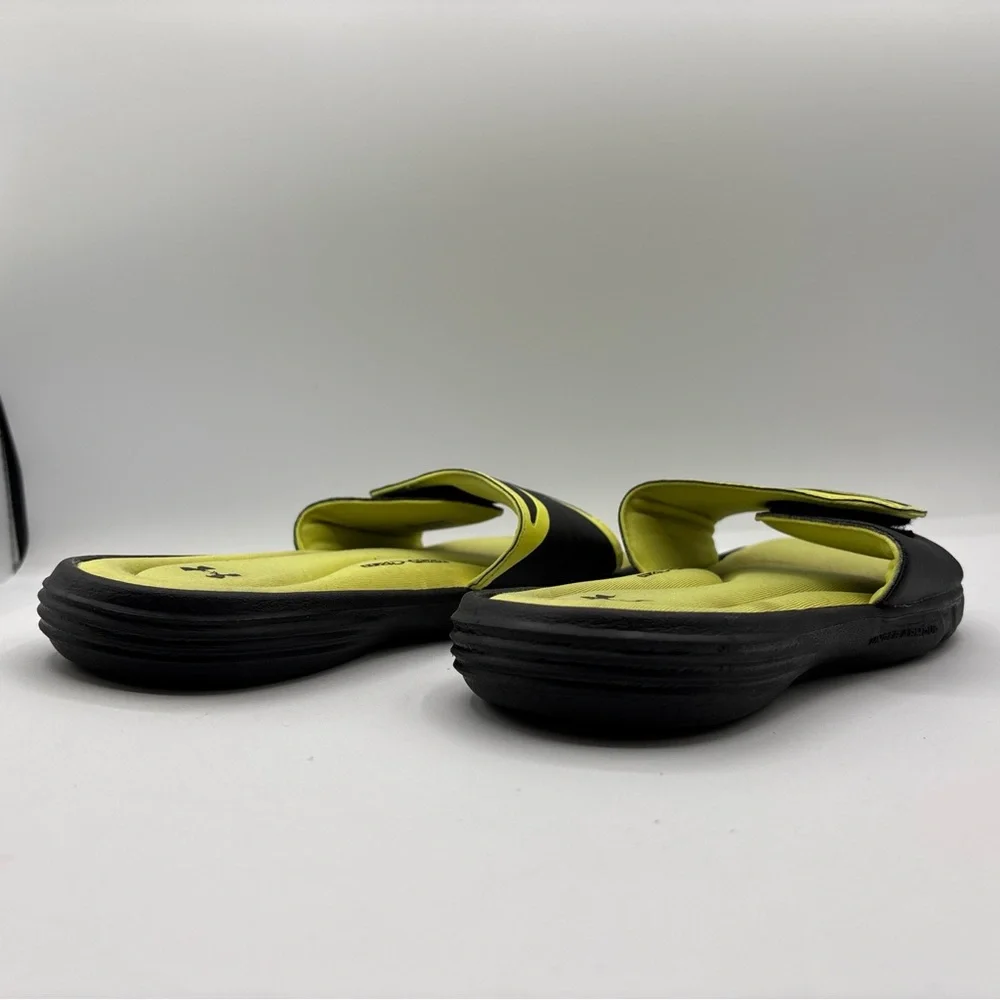 Under Armour 4D Foam Slides Black Yellow Comfort Slip On 1226875-009 Men’s S: 7